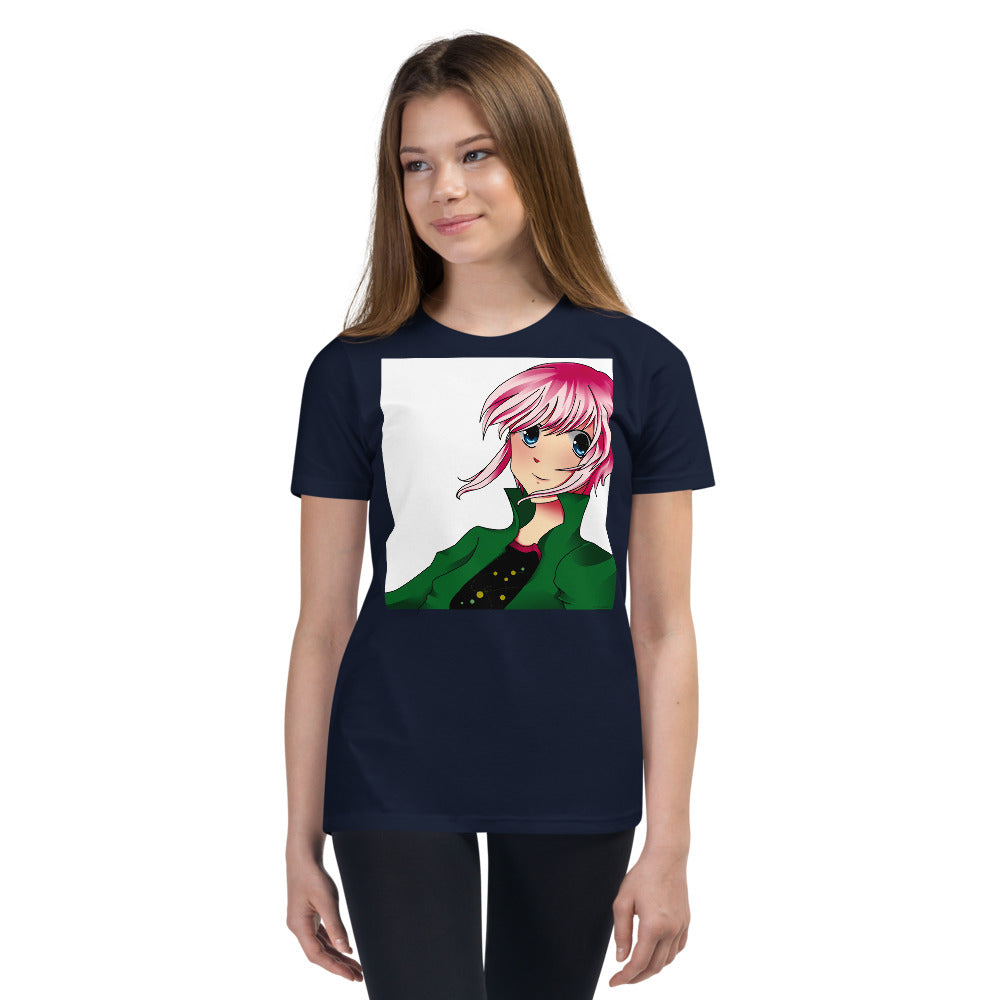 Premium Soft Crew Neck - Pink Haired Amine Girl
