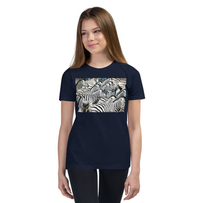 Premium Crew Neck Tee - Zebras Running Through Water