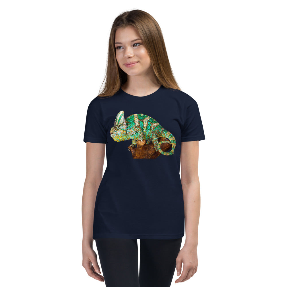 Premium Soft Crew Neck - Vailed Chameleon in a Tree Stump