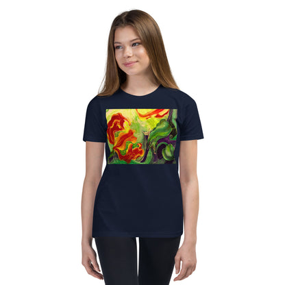 Premium Soft Crew Neck - Red Flower Watercolor #4