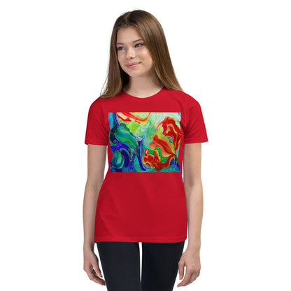 Premium Soft Crew Neck - Red Flower Watercolor #3