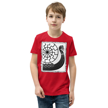 Premium Soft Crew Neck - Viking Drakkar with Circle of the Black Sun