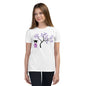 Premium Soft Crew Neck - Kokeshi Doll with Purple Flowers