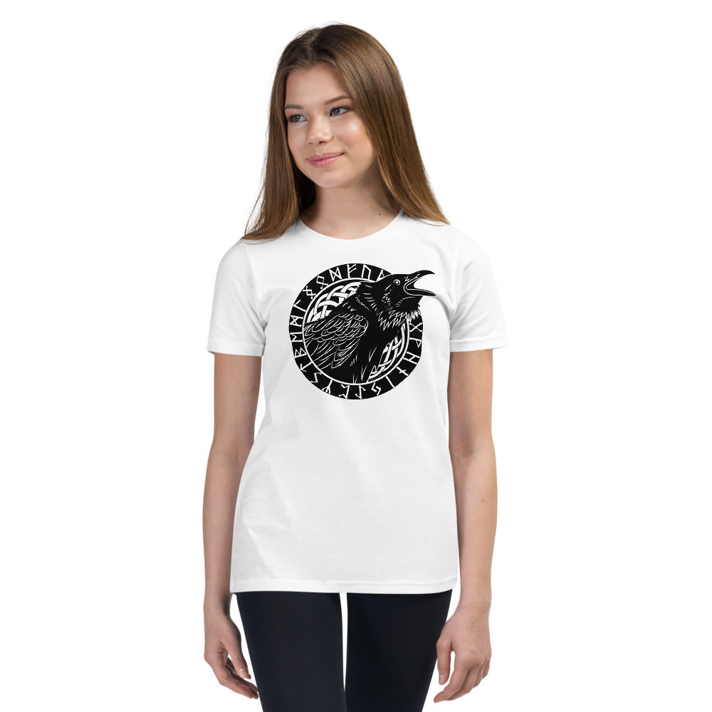 Premium Soft Crew Neck - Cawing Crow in Runic Circle